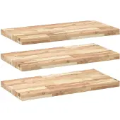 vidaXL Wandschappen 3 st zwevend 100x40x4 cm onbehandeld acaciahout