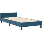 vidaXL Boxspringbed met hoofdeinde, donkerblauw, 90 x 200 cm, fluweel