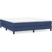 vidaXL Boxspring bed stof blauw 180x200 cm