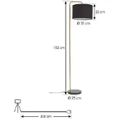 LINDBY Vloerlampe , Hillary, Zwart, Woonkamer, Stof, Modern