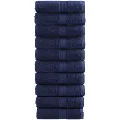 vidaXL Premium washandjes SOLUND 10 stuks marineblauw 30x30 cm 600 g/m²