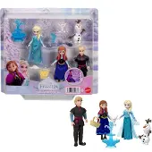Mattel Disney Frozen Anna en Elsa Personageset - met 4 kleine poppen en 4 accessoires