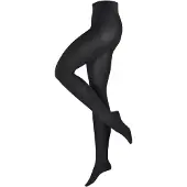 Esprit Plain verstevigd zachte comfort tailleband katoen wol panty dames zwart - maat 36-38