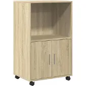 vidaXL Rolkast 55x40x91 cm bewerkt hout sonoma eikenkleurig