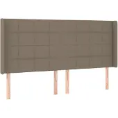 vidaXL Hoofdbord met randen 183x16x118/128 cm stof taupe