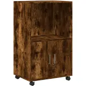 vidaXL Rolkast 55x40x91 cm bewerkt hout gerookt eikenkleurig