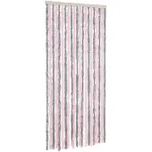 vidaXL Vliegengordijn 100x200 cm chenille zilvergrijs en roze