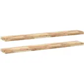 vidaXL Wandschappen 2 st zwevend 140x20x4 cm onbehandeld acaciahout