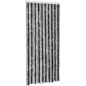 vidaXL Vliegengordijn 100x220 cm chenille grijs en zwart