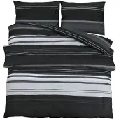 vidaXL 2 st 225 x 220 cm + 50 x 75 cm 100% Cotton Black Stripes