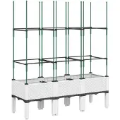vidaXL Plantenbak met latwerk 120x40x142,5 cm polypropeen wit