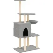 vidaXL Kattenmeubel met sisal krabpalen 131 cm lichtgrijs