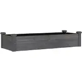 vidaXL Verhoogde plantenbak met inzetstuk, grijs, 120x45x25 cm, massief grenenhout