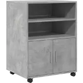 vidaXL Rolkast 60x48x81 cm bewerkt hout betongrijs