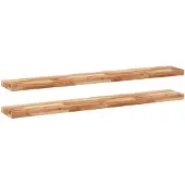vidaXL - Wandschappen - 2 - st - zwevend - olieafwerking - 120x20x4 - cm - acaciahout