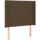 vidaXL Hoofdbord met randen 83x16x118/128 cm stof donkerbruin