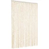 vidaXL Vliegengordijn 118x220 cm chenille beige en wit