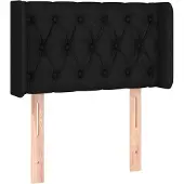 vidaXL Hoofdbord met randen 83x16x78/88 cm stof zwart