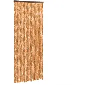 DKD Home Decor Vliegengordijn 100x200 cm chenille okerkleurig en wit