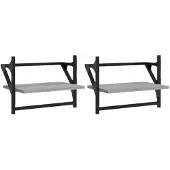 vidaXL Wandschappen met stangen 2 st 40x25x30 cm grijs sonoma eiken