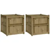 vidaXL Plantenbakken 2 st cm geïmpregneerd hout
