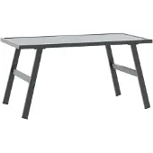 vidaXL Tuintafeltje 90x45x35 cm gepoedercoat staal zwart