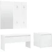 vidaXL Garderobe set bewerkt hout wit
