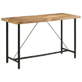 vidaXL Bartafel, 180x70x107 cm, massief mangohout en ijzer