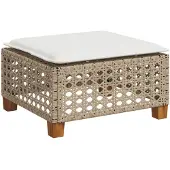 vidaXL Tuinkruk met kussen 63,5x56x32 cm poly rattan beige