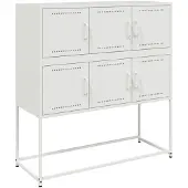 vidaXL Dressoir 100,5x39x107 cm staal wit