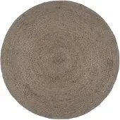 vidaXL Vloerkleed handgemaakt rond 240 cm jute grijs