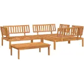 vidaXL 4-delige Loungeset pallet massief acaciahout