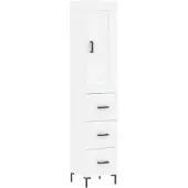 vidaXL Hoge kast 34,5x34x180 cm bewerkt hout wit
