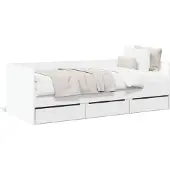 vidaXL Slaapbank met lades zonder matras 90x190 cm wit