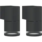 vidaXL Buitenwandlampen, 2 stuks, zwart, aluminium gietwerk