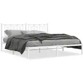 vidaXL Bedframe met hoofdeinde Metaal Wit 183x213 cm