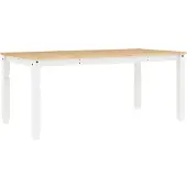 vidaXL Eettafel Corona Wit 180x90x75 cm, massief grenenhout