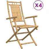 vidaXL Opklapbare stoelen, 4 stuks, 53x66x99 cm, bamboe