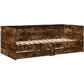 vidaXL Slaapbank met lades zonder matras 90x200 cm gerookt eikenkleur