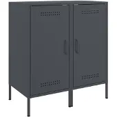 vidaXL Dressoirs 2 st 36x39x79 cm staal antracietkleurig