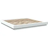 vidaXL Bedframe met LED-verlichting, wit, 180x200 cm, houtvezel