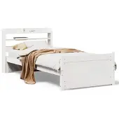 vidaXL Bedframe met hoofdeinde zonder matras 90x190 cm wit