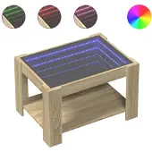 vidaXL Salontafel met LED 73x53x45 cm bewerkt hout sonoma eikenkleurig