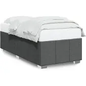 vidaXL Bedframe zonder matras 90x190 cm stof donkergrijs