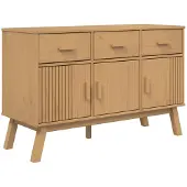 vidaXL Dressoir OLDEN 114x43x73,5 cm massief grenenhout bruin