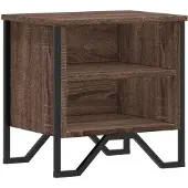 vidaXL Nachtkastje 40x30x40 cm bewerkt hout bruin eikenkleur