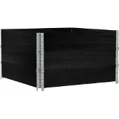 vidaXL Plantenbak 100x100 cm massief grenenhout zwart