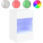 DKD Home Decor Tv-meubel met LED-verlichting 40x30x60,5 cm wit