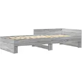 vidaXL Bedframe bewerkt hout grijs sonoma eikenkleurig 90x200 cm