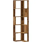 vidaXL Boekenkast 5-laags hoek 50x50x179 cm bewerkt hout oud houtkleur
